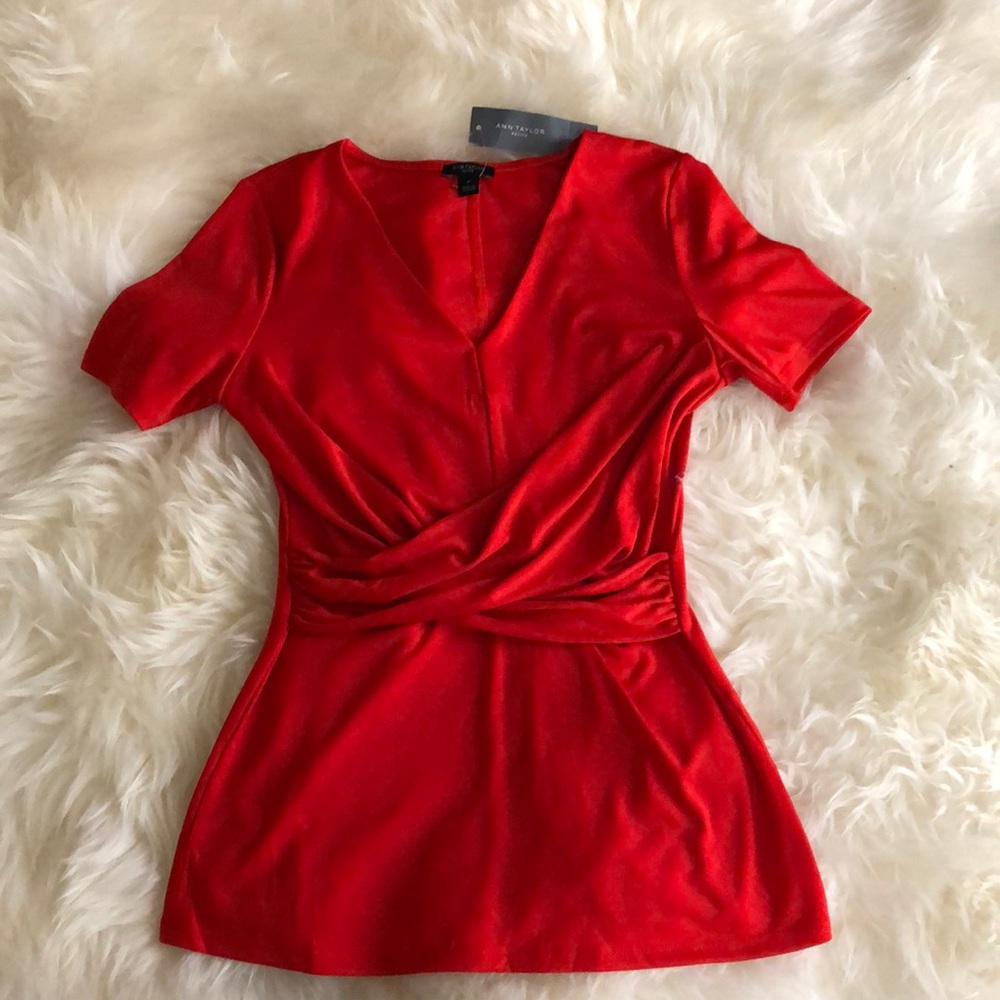 Ann Taylor Matte Jersey twist front top